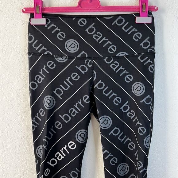 PURE BARRE | Signature Graphic Leggings Black Gray White Women’s Size Small - Picture 2 of 3